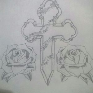 Next thing to get tattooed is the roses, need to work on more from there.  #rose #cross