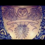 My owl tattoo while incomplete. #owl #firstsession #wings #nocolour #jonathanarce