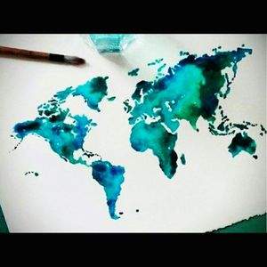 I have always wanted the world map tattooed across my feet. But I'm not ordinary in any way so I think these colors in the watercolor style would fit me perfectly. #wanderlust #travel #worldmap