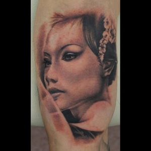 Geisha potrait by Arnaldo Belfiore on me #potrait #geisha #japanesetattoo #japanese #oriental #realistic #realistictattoo