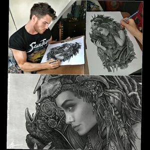 #dreamtattoo Adore the art of Christopher Lovell! Would be amazing to start a leg sleeve with something of his as the main focal point.