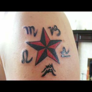 Star and starsign symbols of me, my wife and kids