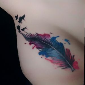 Watercolor feather ! ♡
