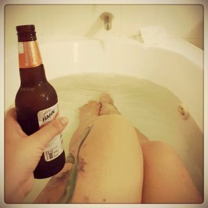 Beer and a bath...