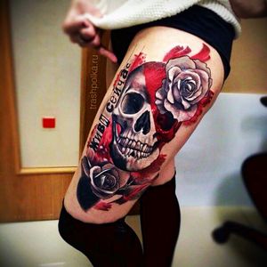 #Skull #Red #Roses