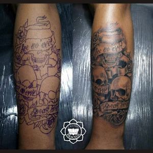 Skull tattoo.#skulltattoo #skull #blackandgraytattoo