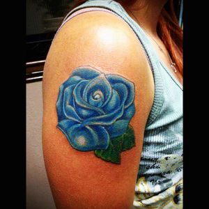 The first tattoo back in 2013 :) #rose #blue #flower