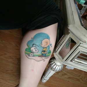 I got this about four month ago in honor of my dad who passed. He loved Snoopy and Charlie Brown. It makes me smile everyday. #charliebrown #snoopy #memorialtattoo #thepeanuts