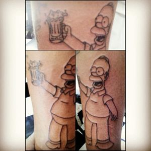 Homer Simpson #tattoo #tatuagem #art #arte #brasil #lineart #beer #VillioINK