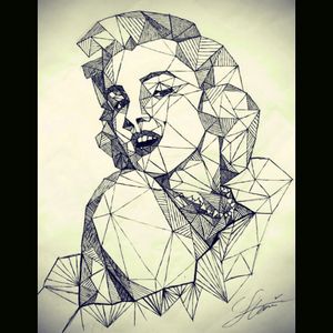 Tattoo drawing I made for a friend #marilynmonroe #lines #blackwork #linework