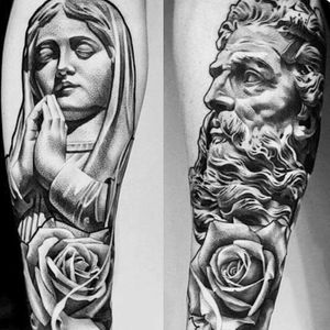 #blackandgrey #dotwork #rose #sculpture #SculptureTattoo #lowerlegtattoo #legtattoo #tattoodoo #TattoodoApp