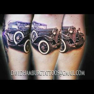 Part of the lower leg sleeve tribute to my grandpa. #32ford #classiccar #epic #hamburgink #car