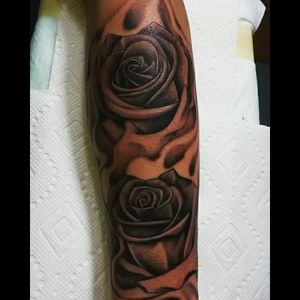 Some black and grey roses