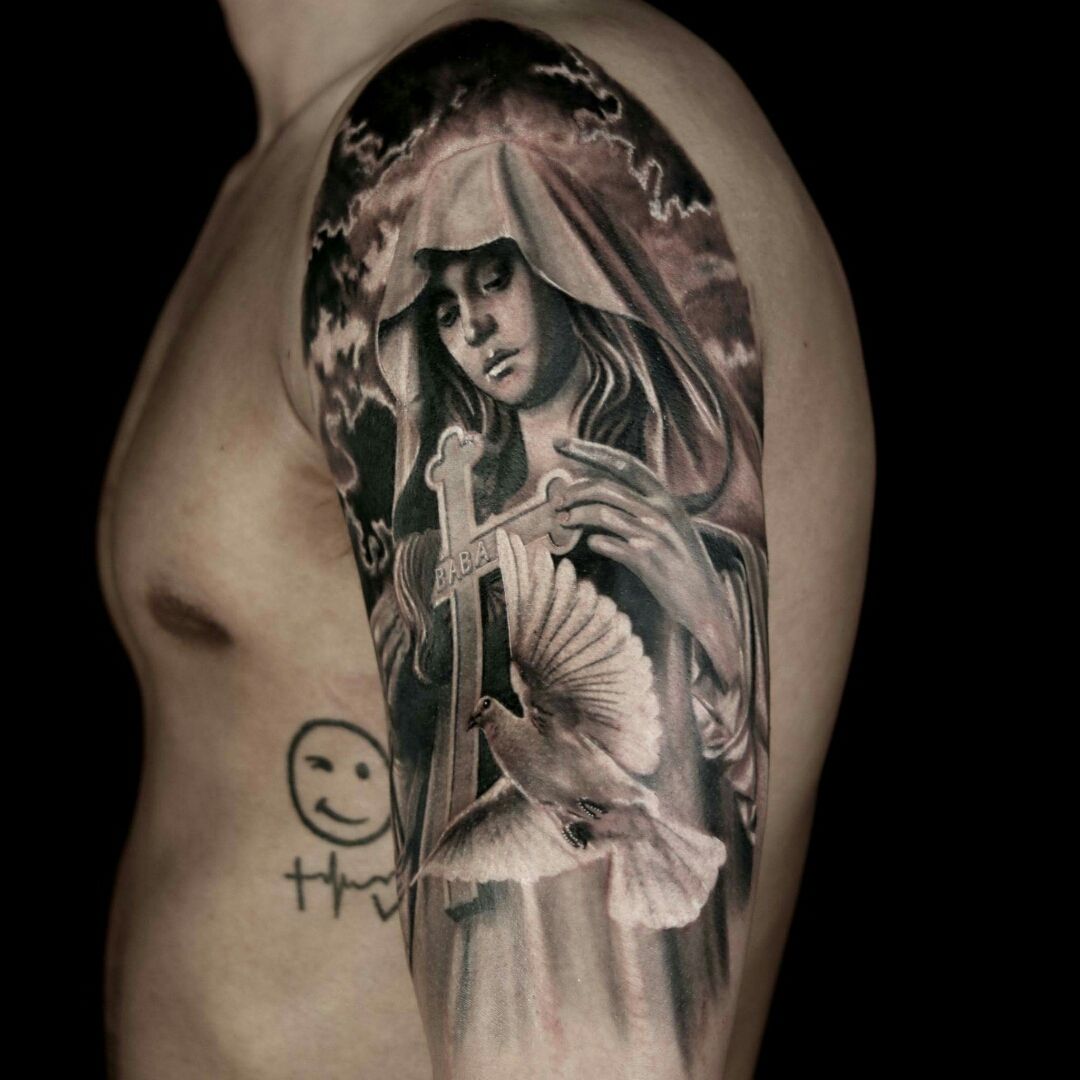 Teo Tattoo on X angel dove cross skull skeleton tattoo prayer  blackandgray ink art tattoosofig bestattoos tattoos amazingink  bestattooartist httpstcoBQEitaeG3Q  X