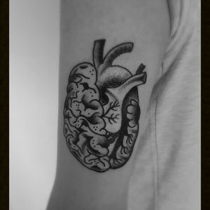 Blackwork head or heart tattoo. Really enjoyed this one.