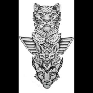 This would be my #dreamtattoo . A totem of my family's zodiac animals!