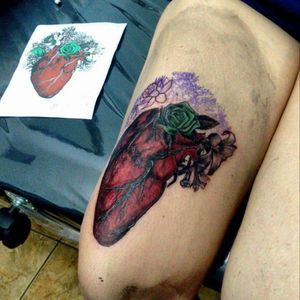 Heart in process.. 💉🎨 #tattoo #tatuagem #tattooheart #heart #arte #artink #tattoodo #marcelomarquestattoo #marcelomarques #artwork #ink #inked #tatuajes
