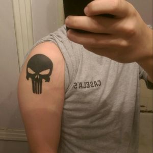 First part of a half sleeve #moretocome #punisher #punisherskull