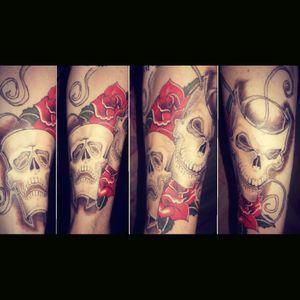 Skull and Rose by me #skullrosetattoo #inkmyself