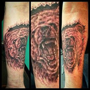 Little bear action...tattoo by Josh Walser
