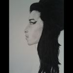 Amy Winehouse, charcoal & graphite