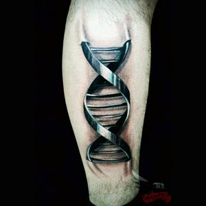 Sick steel/metal DNA helix 3D realistic tattoo #dreamtattoo #mydreamtattoo