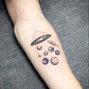 Sick galaxy & milky way planets colour tattoo #dreamtattoo #mydreamtattoo