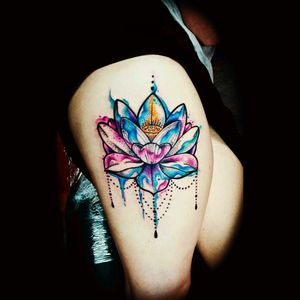 Sweet watercolour lotus tattoo#dreamtattoo #mydreamtattoo