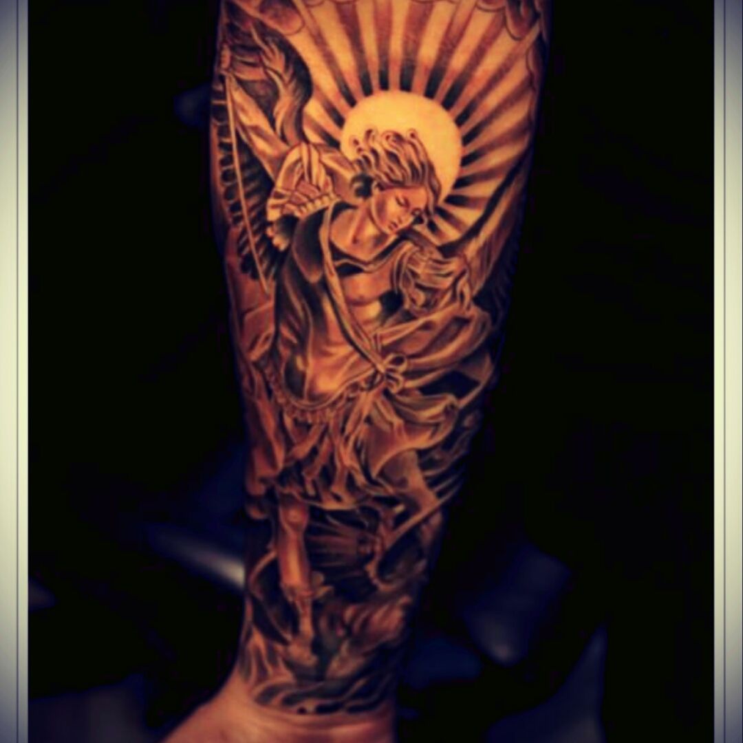 St Michael Sleeve by Brandon Schultheis TattooNOW