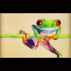 I want a frog similar to this. He'd be hanging from a flower. A cala lily maybe? #dreamtattoo