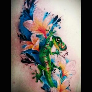 Something similar to this, but a frog rather than gecko. #dreamtattoo
