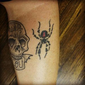 My black widow was free so can't complain. Paid 50 buck to have it touched up. By same artist that did my skull n rose!