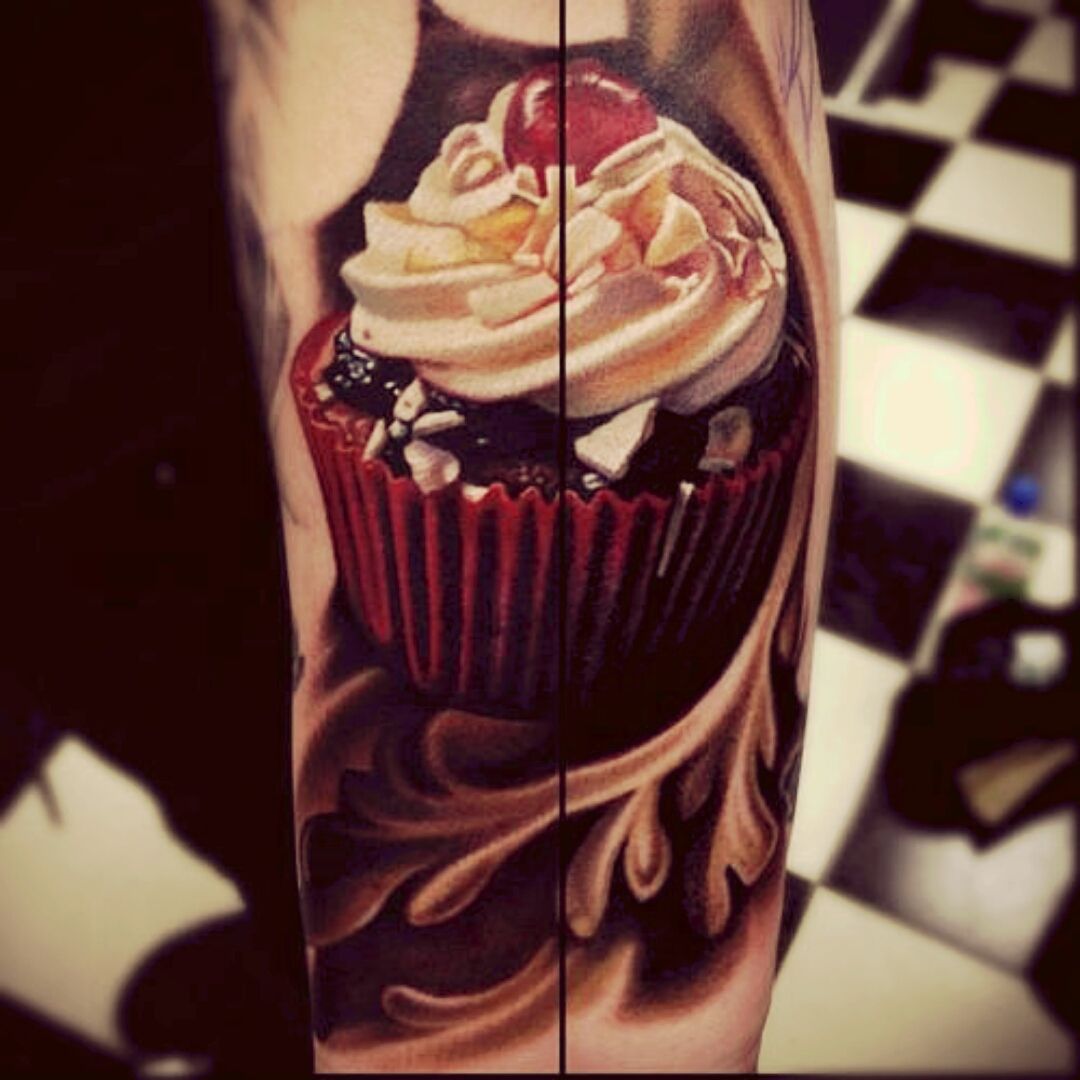 realistic cupcake tattoos