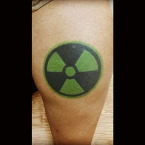 Hulk fan! This is on my right calve... Hope to turn this into a fully Hulked out sock #Hulk #gamma #radiation #symbol