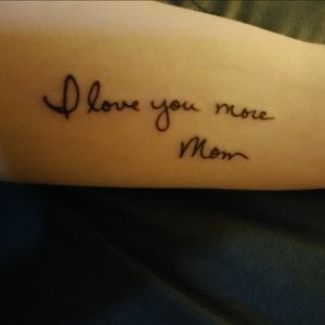 My mother's writing by Miles Birden at Artistic Skin Design and Body Piercing in Indianapolis, Indiana