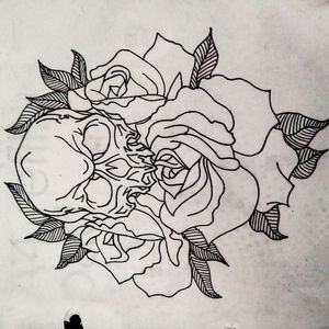 #skull #roses #tattooart #design #tattoodesign