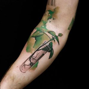 Cool watercolour botany plant test tube tattoo#dreamtattoo #mydreamtattoo