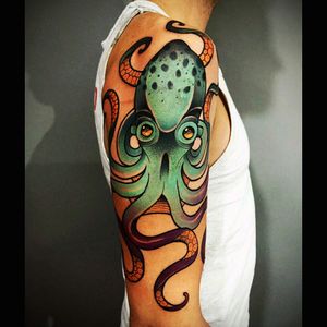Cool green squid tattoo#dreamtattoo #mydreamtattoo