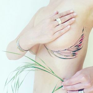 Cool under boob plant tattoo#dreamtattoo #mydreamtattoo