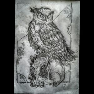 #wannabeatattoer #owl #skull #sketch #blackwork