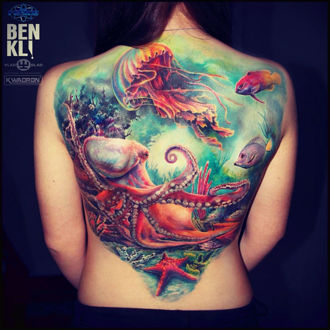 hyper realistic back tattoos