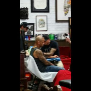 Ami James doing a tattoo while while we were being filmed for a documentary and promo for this app.