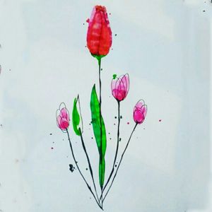 #Watercolortulips #watercolor #tulip