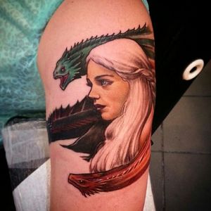 #worldfamousink #Tattoodo #tattoo #gameofthrones #dragons #colour #portrait