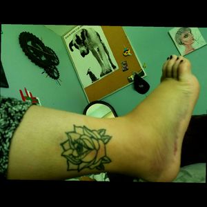 My sprained ankle from a couple weeks ago,  feat my #rosetattoo lol