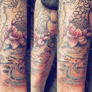 #lotusflower #water #jap #japanese #flower #sleeve #colour #swag #detail #tat #tatt #tattoo #tattooartist #nopain #nogain #uk #kent #hernebay #likemypic #instattoo #dm