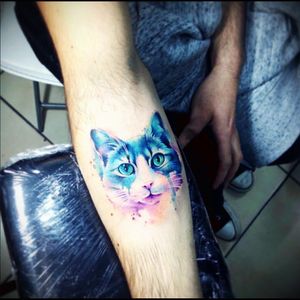 Wicked watercolour realistic cat tattoo #dreamtattoo #mydreamtattoo
