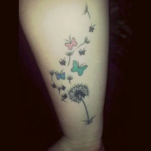 Ninth tattoo. 24 years old.#dandelion #butterflies