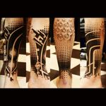 Sick black geometric & dots tattoo