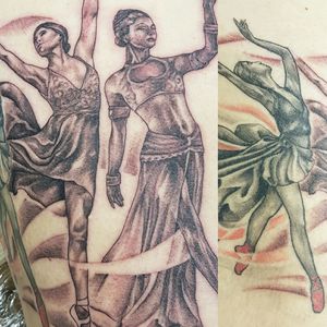 Progress on a ballerina tattoo..colour still to come
